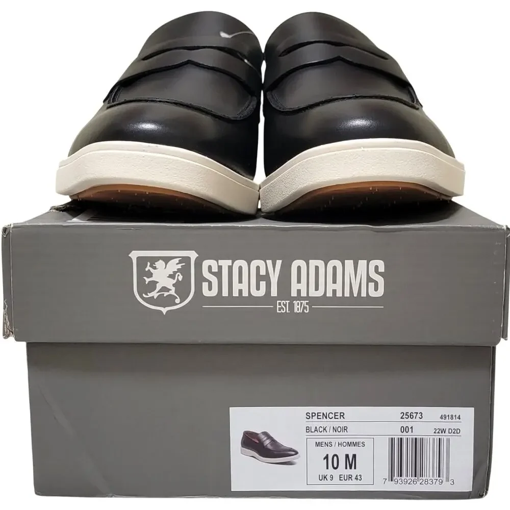 Stacy Adams Men Spencer Slip On Moc Toe Penny Loafers Size US 10M Black